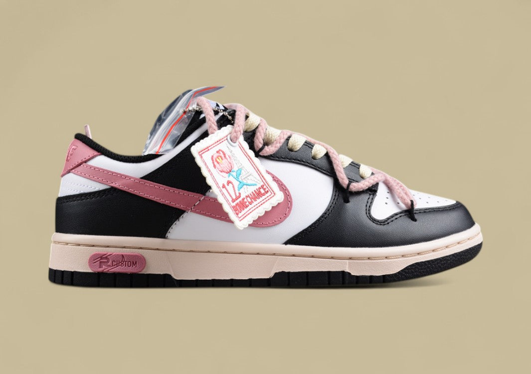Nk Dunk Low "Multi-color Swoosh" Cloth Patch Rose Heart Sb Custom Hemp Rope Strap Low-top Casual Sneakers