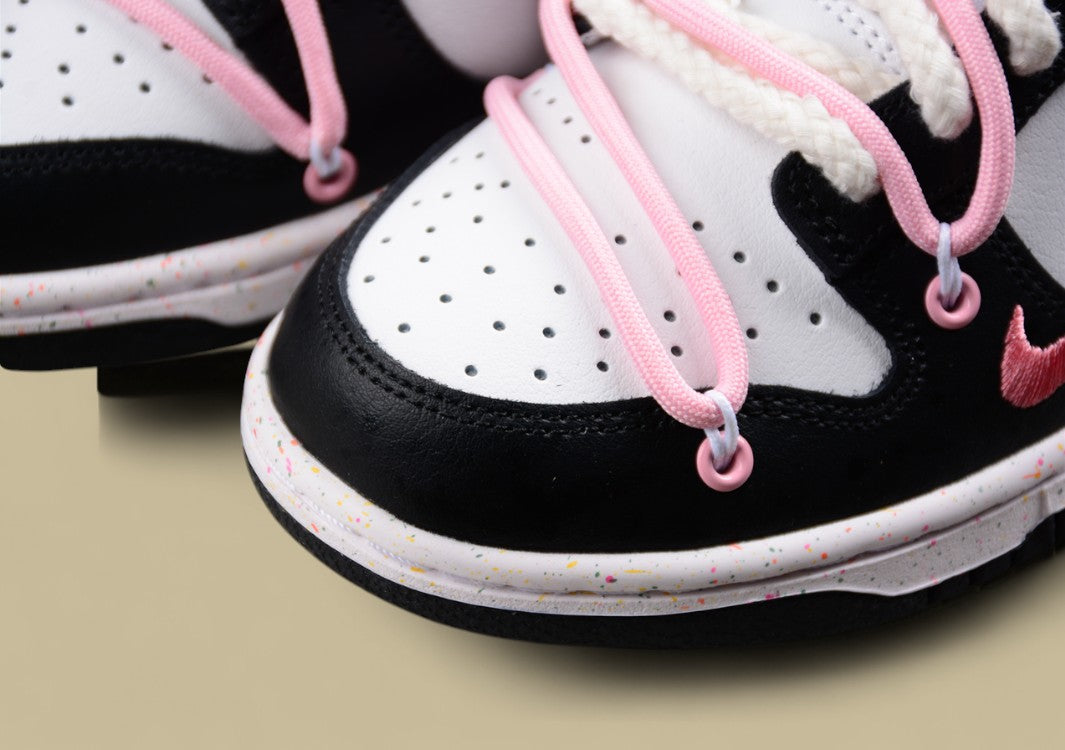 Nike Dunk Low "Vitality Multi Color" – Custom Pink Drip Triple Swoosh Deconstructed Shoe