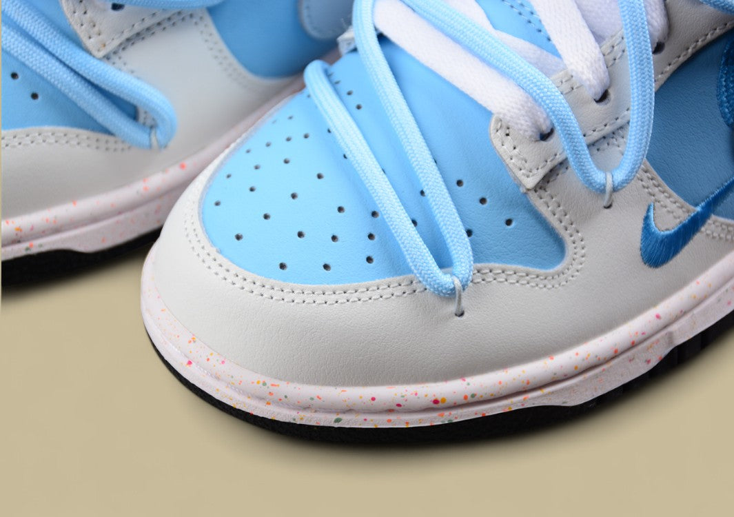 Nike Dunk Low "Multi Color Vitality" – Custom Deconstructed Strap Sneakers with Triple Swoosh