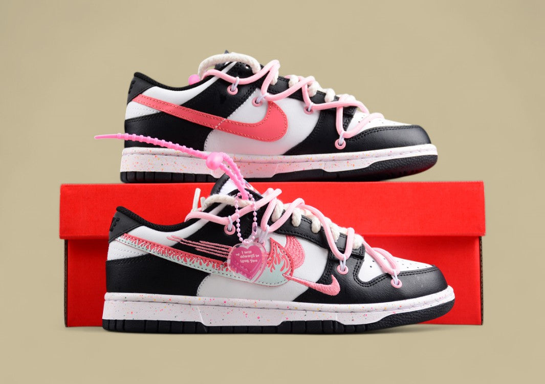 Nike Dunk Low "Vitality Multi Color" – Custom Pink Drip Triple Swoosh Deconstructed Shoe