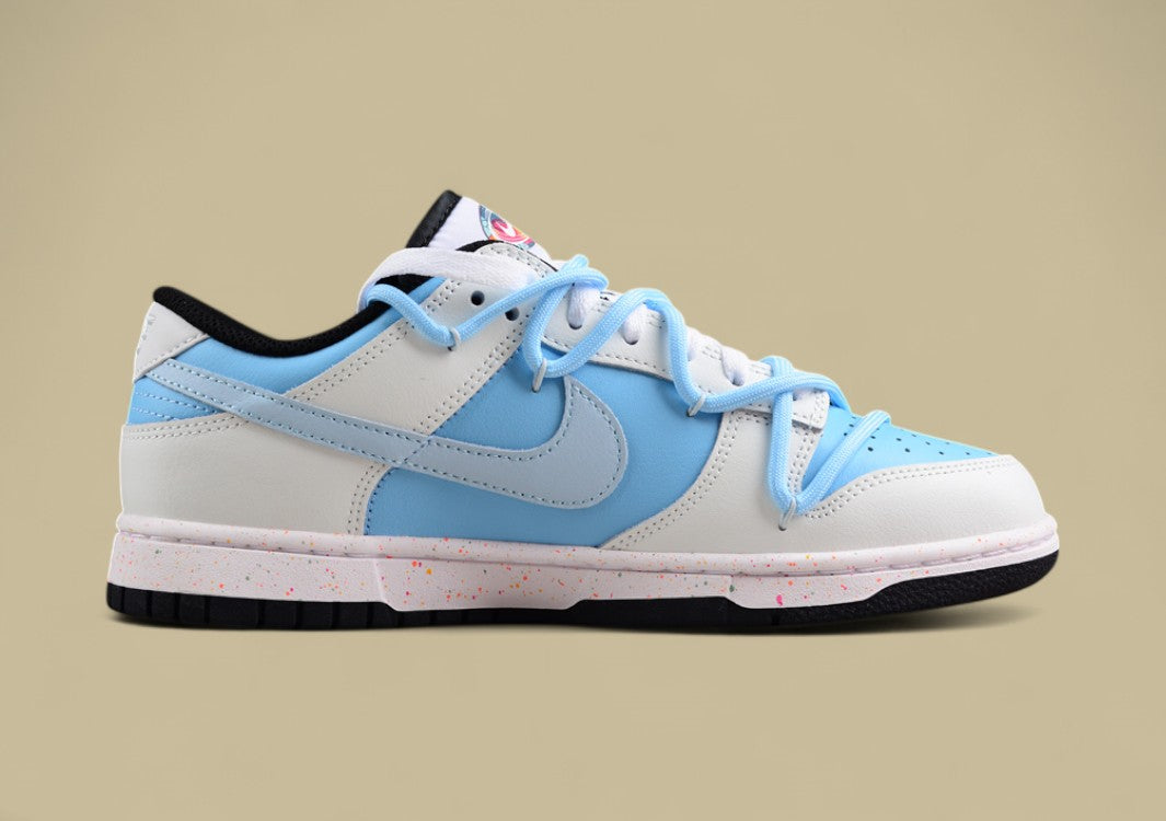 Nike Dunk Low "Multi Color Vitality" – Custom Deconstructed Strap Sneakers with Triple Swoosh