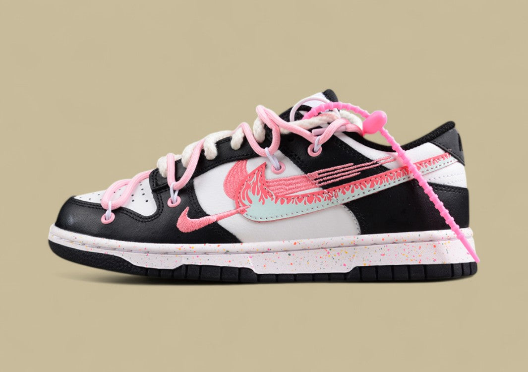 Nike Dunk Low "Vitality Multi Color" – Custom Pink Drip Triple Swoosh Deconstructed Shoe