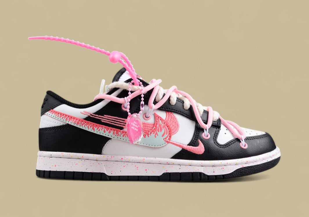 Nike Dunk Low "Vitality Multi Color" – Custom Pink Drip Triple Swoosh Deconstructed Shoe