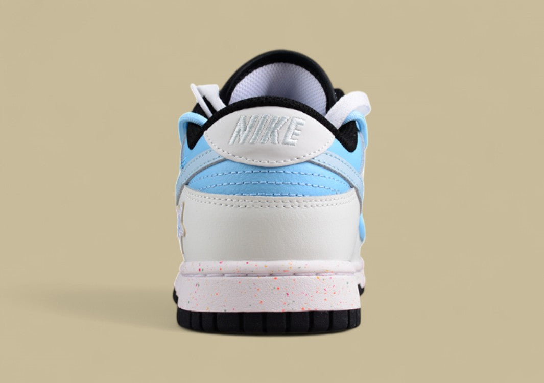 Nike Dunk Low "Multi Color Vitality" – Custom Deconstructed Strap Sneakers with Triple Swoosh