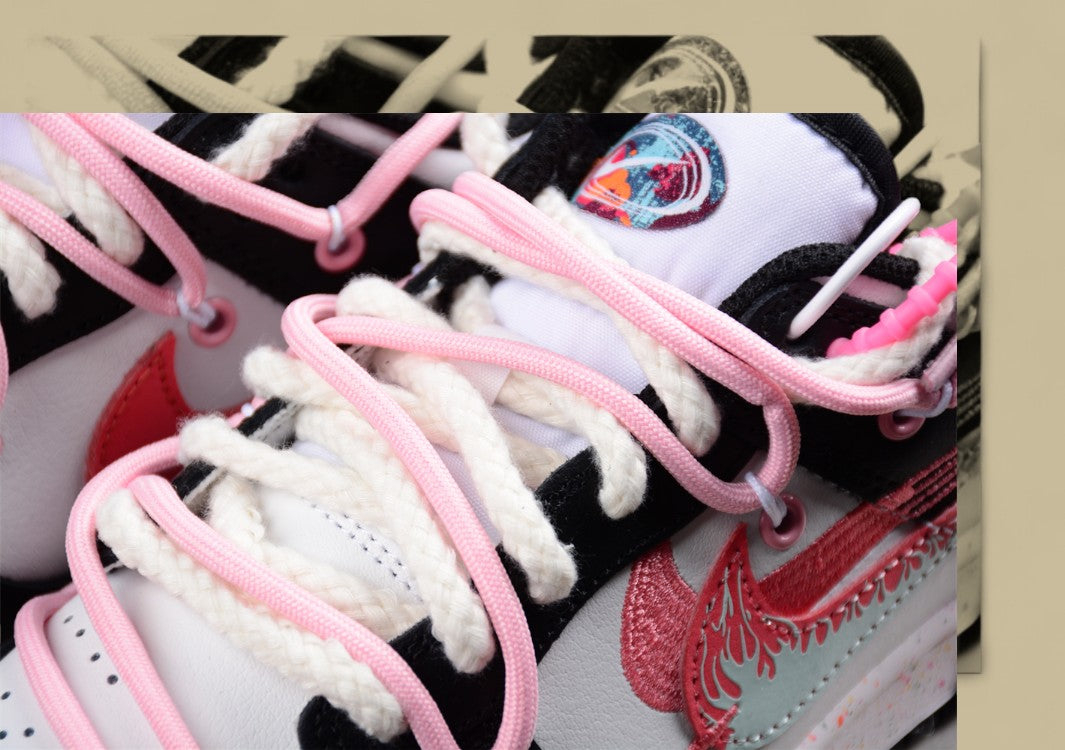 Nike Dunk Low "Vitality Multi Color" – Custom Pink Drip Triple Swoosh Deconstructed Shoe