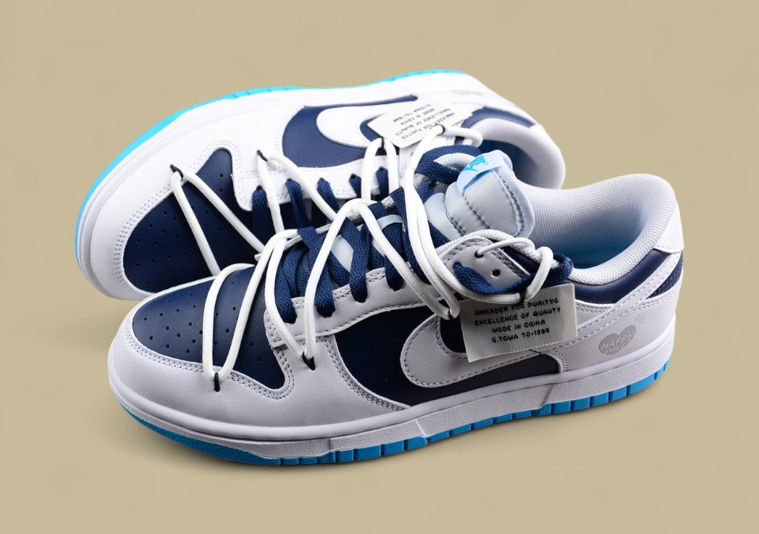 Nk Dunk Low Navy Blue Heart Deconstruction SB Strap Low Top Casual Shoes