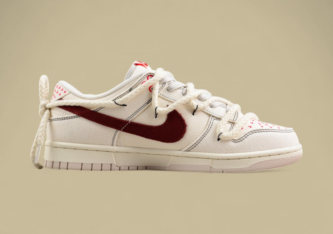 Nk Dunk Low Outdoor Wear High Street Style Sashiko Embroidery Retro Hemp Rope Deconstruction Sb Low-top Casual Sneakers
