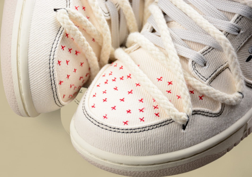 Nk Dunk Low Outdoor Wear High Street Style Sashiko Embroidery Retro Hemp Rope Deconstruction Sb Low-top Casual Sneakers