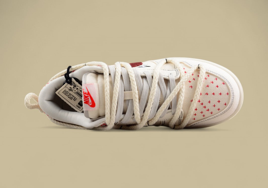 Nk Dunk Low Outdoor Wear High Street Style Sashiko Embroidery Retro Hemp Rope Deconstruction Sb Low-top Casual Sneakers
