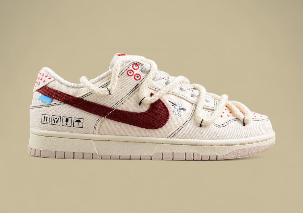 Nk Dunk Low Outdoor Wear High Street Style Sashiko Embroidery Retro Hemp Rope Deconstruction Sb Low-top Casual Sneakers