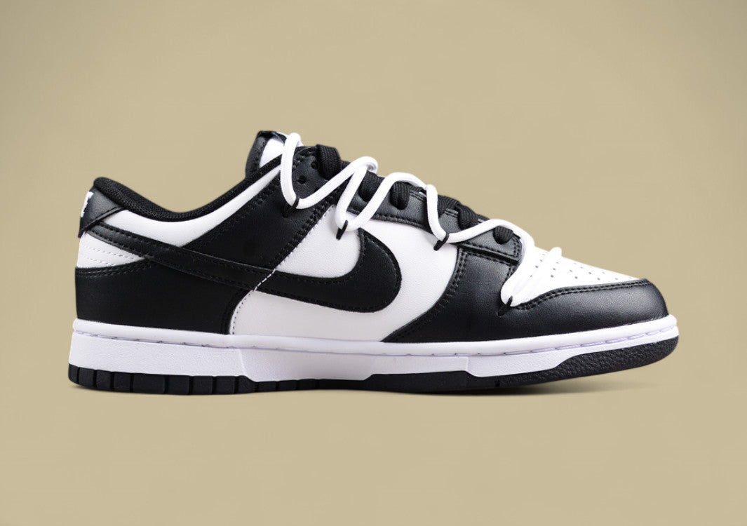 Nk Dunk Low "Panda" Black and White Panda Custom Deconstructed Lace-up Casual Sneakers