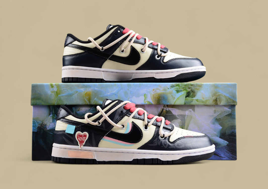 Nk Dunk Low Panda Prank-Psychedelic Love SB Strap Low Top Casual Shoes