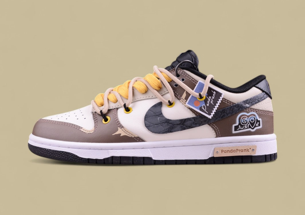 Nk Dunk Low Panda Prank Jungle Crossing Black Mamba Snake Pattern SB Strap Low Top Casual Shoes