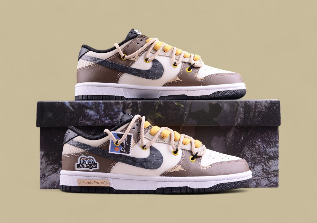 Nk Dunk Low Panda Prank Jungle Crossing Black Mamba Snake Pattern SB Strap Low Top Casual Shoes