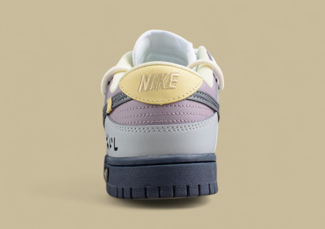 Nk Dunk Low Purple Gray Limited Edition Deconstructed Strap Casual Sneakers