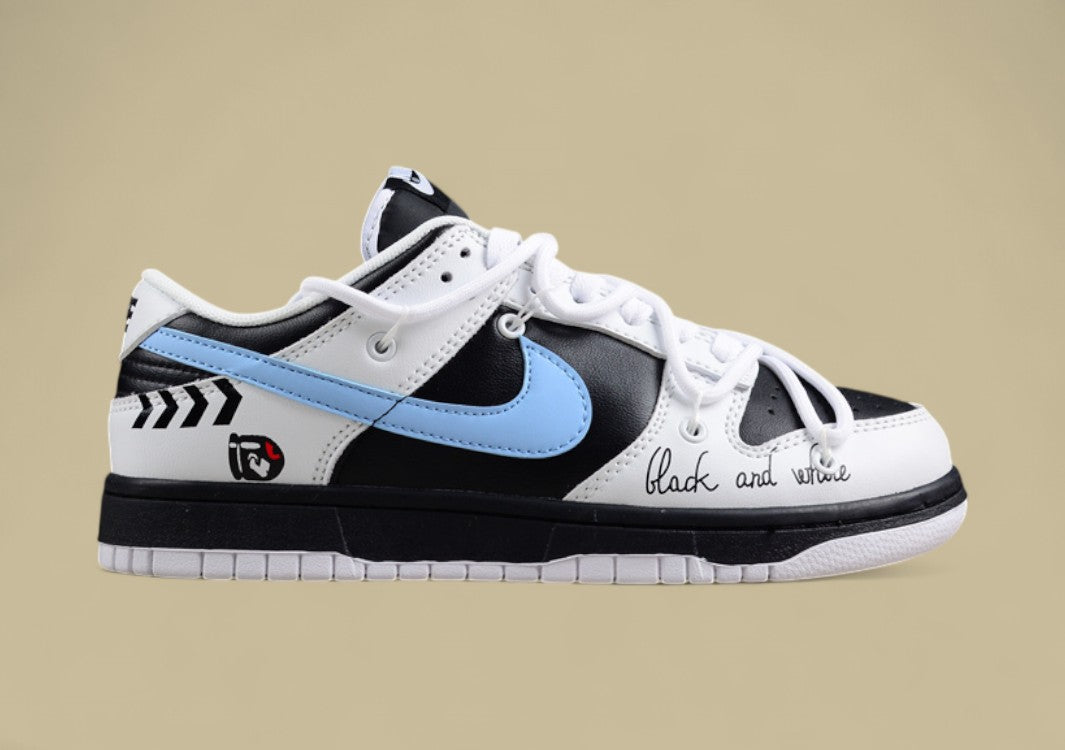 Nk Dunk Low Rapid Black and White Valentine's Day Custom Edition Deconstruction Strap Casual Shoes