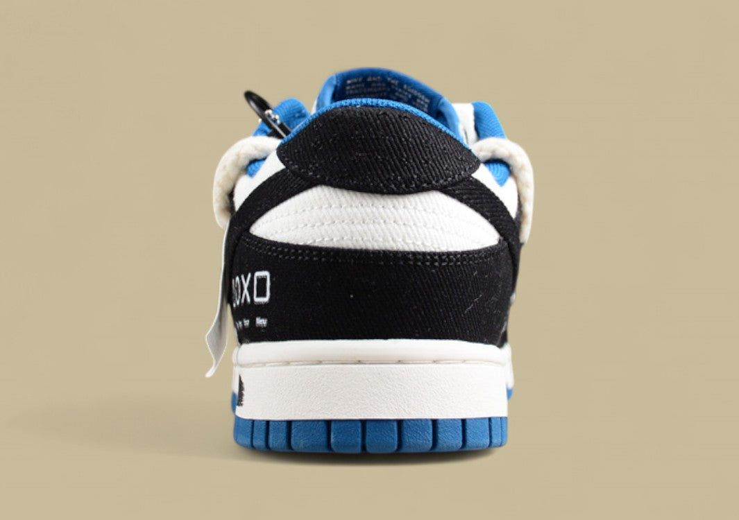 Nk Dunk Low Retro "Industrial Blue" Washed Denim Graffiti Sb Strap Low-top Casual Sneakers