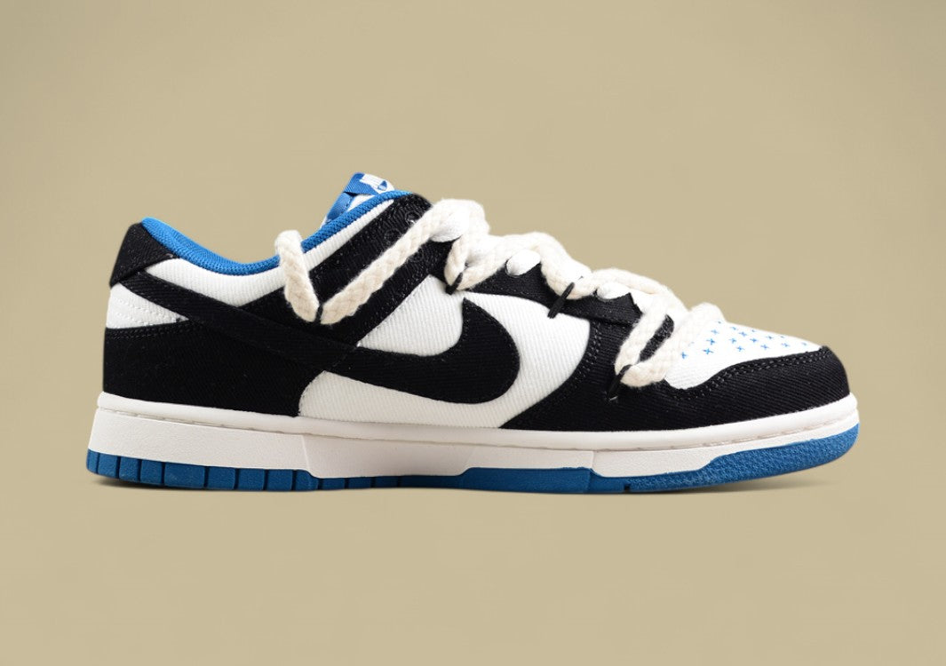 Nk Dunk Low Retro "Industrial Blue" Washed Denim Graffiti Sb Strap Low-top Casual Sneakers
