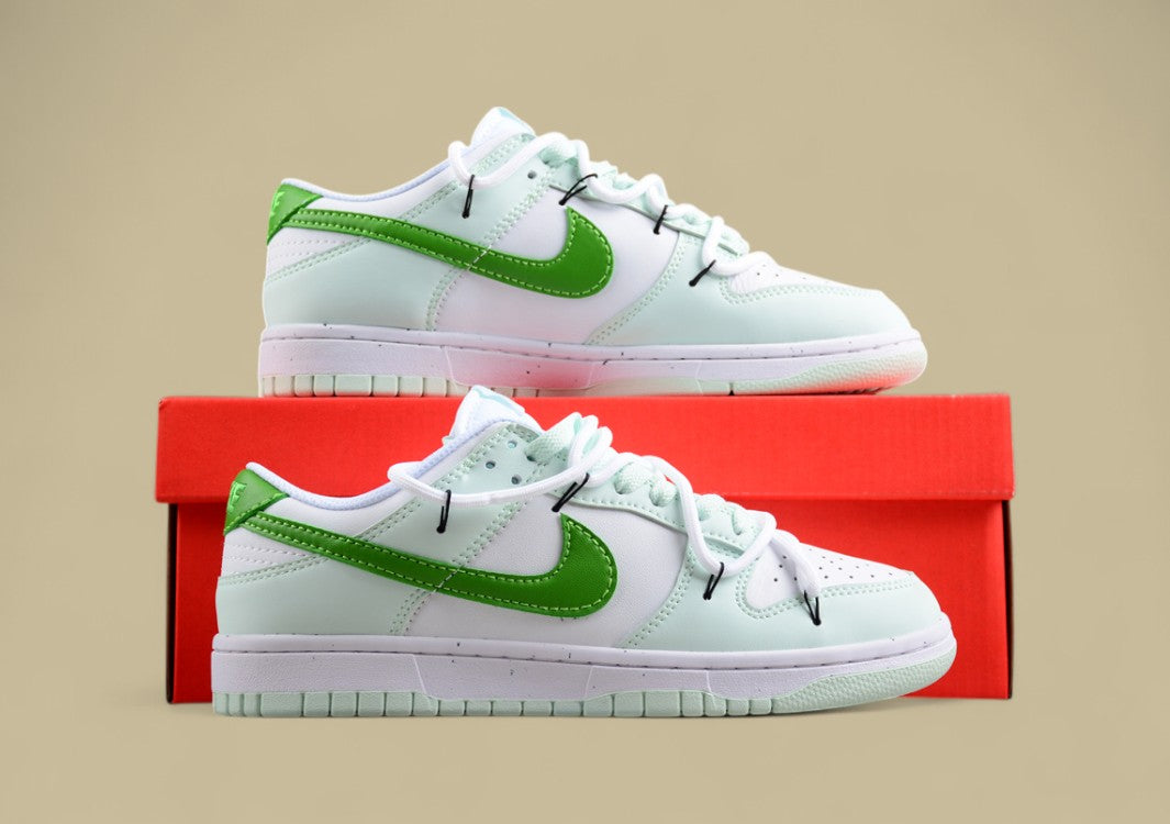 Nk Dunk Low Retro Lace-up Light Green Custom Edition Deconstructed Lace-up Casual Sneakers