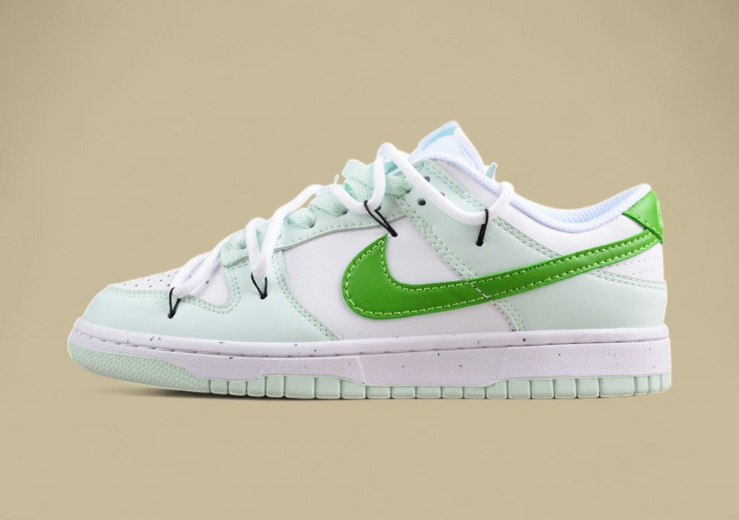 Nk Dunk Low Retro Lace-up Light Green Custom Edition Deconstructed Lace-up Casual Sneakers