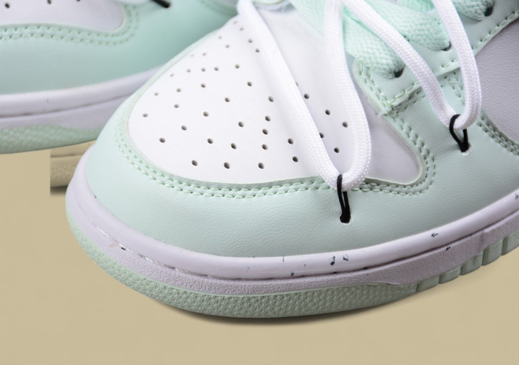 Nk Dunk Low Retro Lace-up Light Green Custom Edition Deconstructed Lace-up Casual Sneakers