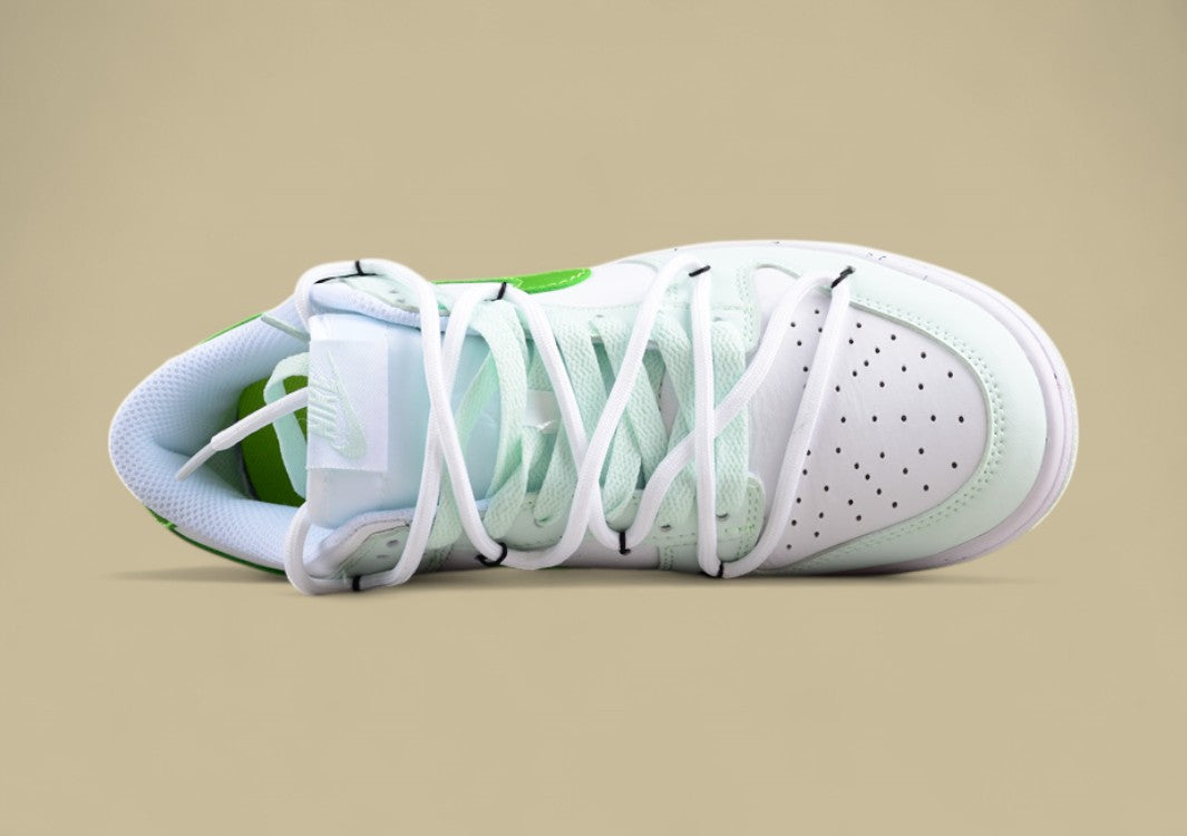 Nk Dunk Low Retro Lace-up Light Green Custom Edition Deconstructed Lace-up Casual Sneakers