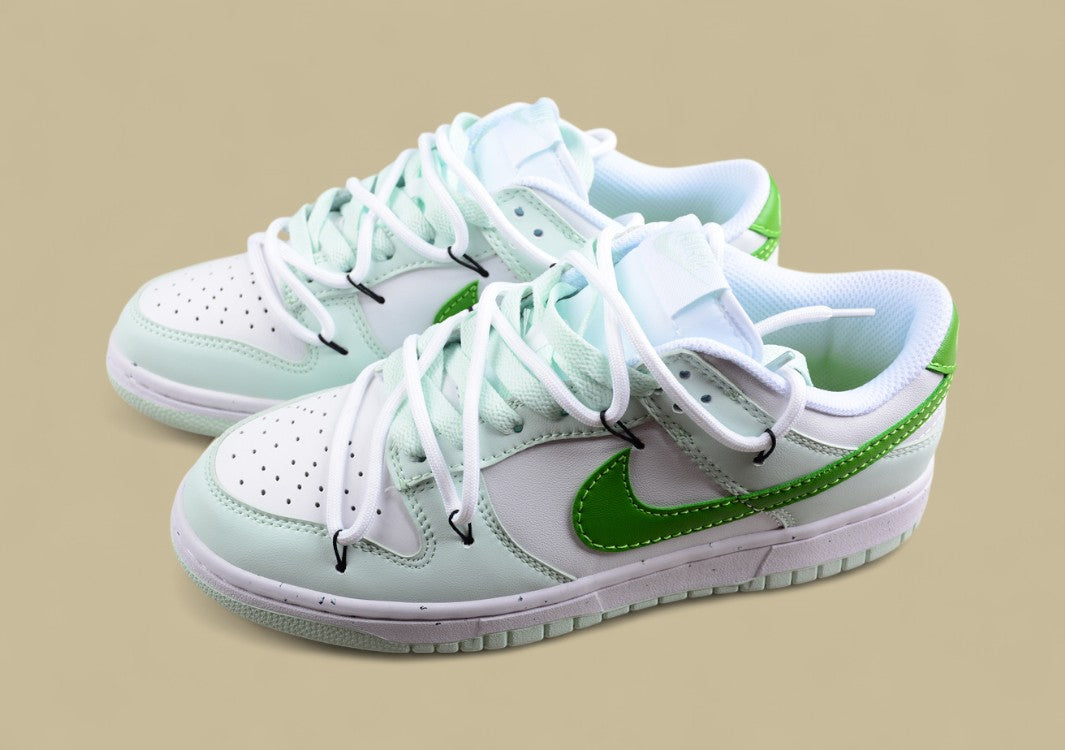 Nk Dunk Low Retro Lace-up Light Green Custom Edition Deconstructed Lace-up Casual Sneakers