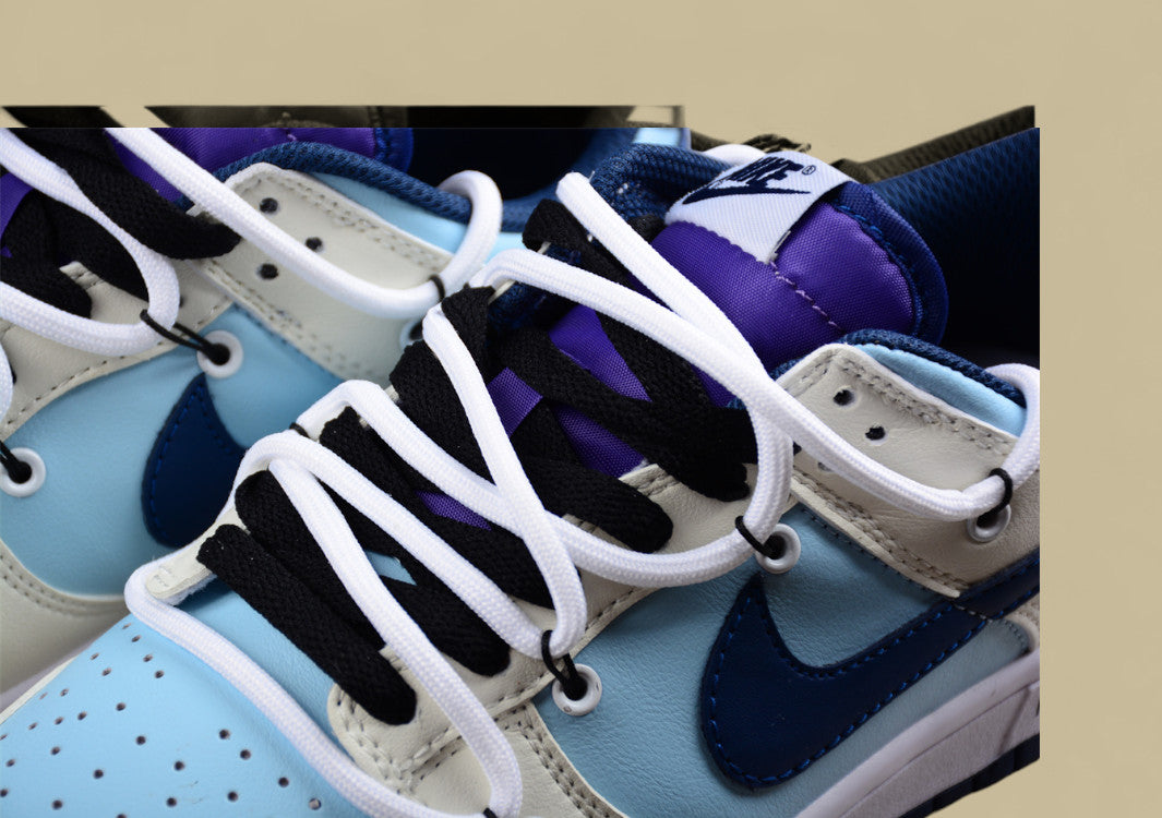 Nk Dunk Low Retro Navy Panda Custom Edition Deconstructed Strap Casual Sneakers