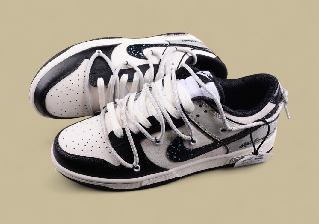 Nk Dunk Low Retro Panda Prank Space Exploration Star Trek Custom Edition Deconstruction Straps Retro Old Panda Low Top Sneakers