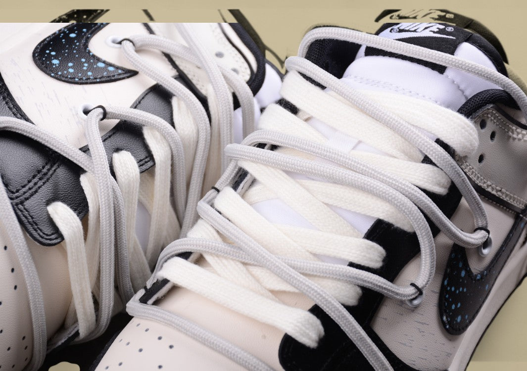 Nk Dunk Low Retro Panda Prank Space Exploration Star Trek Custom Edition Deconstruction Straps Retro Old Panda Low Top Sneakers