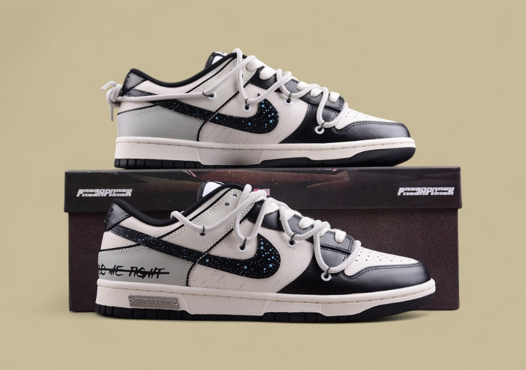 Nk Dunk Low Retro Panda Prank Space Exploration Star Trek Custom Edition Deconstruction Straps Retro Old Panda Low Top Sneakers