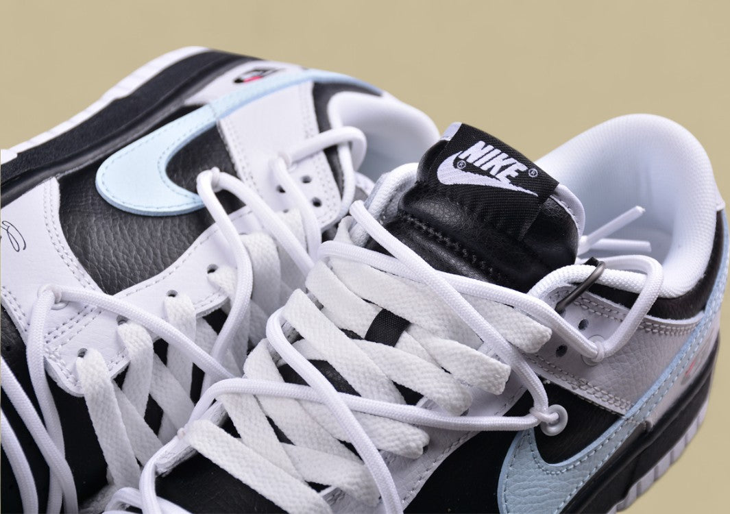 Nk Dunk Low "Reverse Panda" Speed Racing Black and White Panda Graffiti Contrast SB Strap Low Top Casual Shoes
