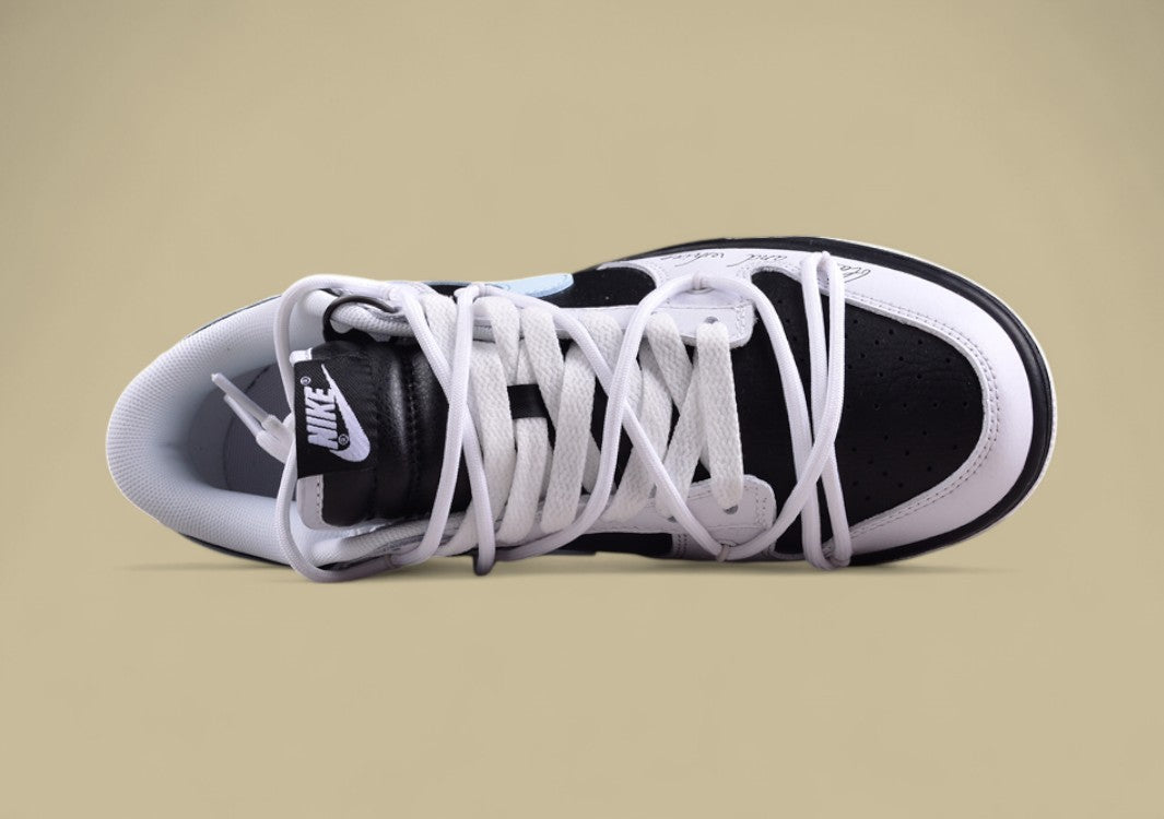 Nk Dunk Low "Reverse Panda" Speed Racing Black and White Panda Graffiti Contrast SB Strap Low Top Casual Shoes