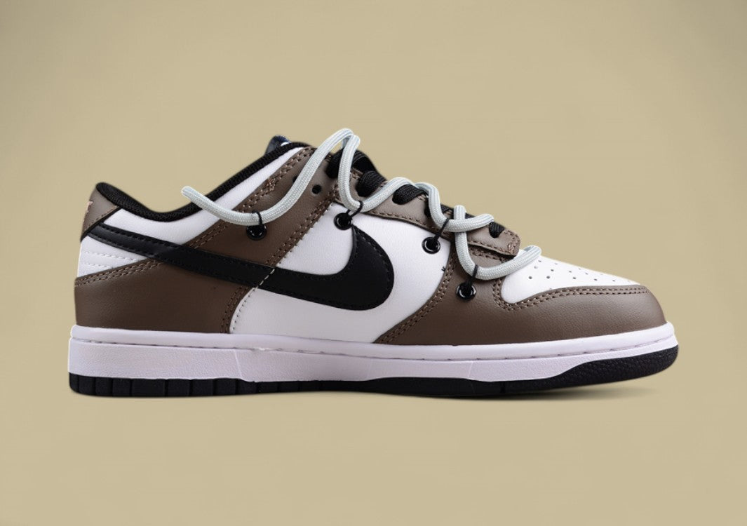 Nk Dunk Low Sb Color Face Earth Color Custom Deconstructed Lace-up Casual Sneakers