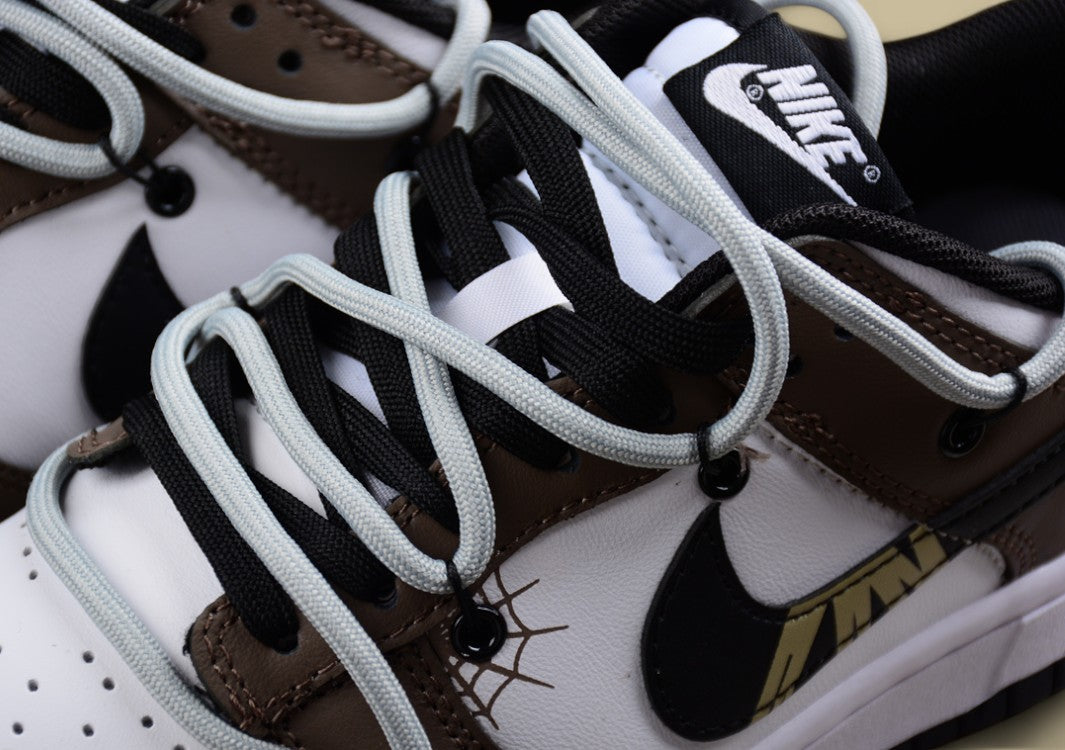 Nk Dunk Low Sb Color Face Earth Color Custom Deconstructed Lace-up Casual Sneakers