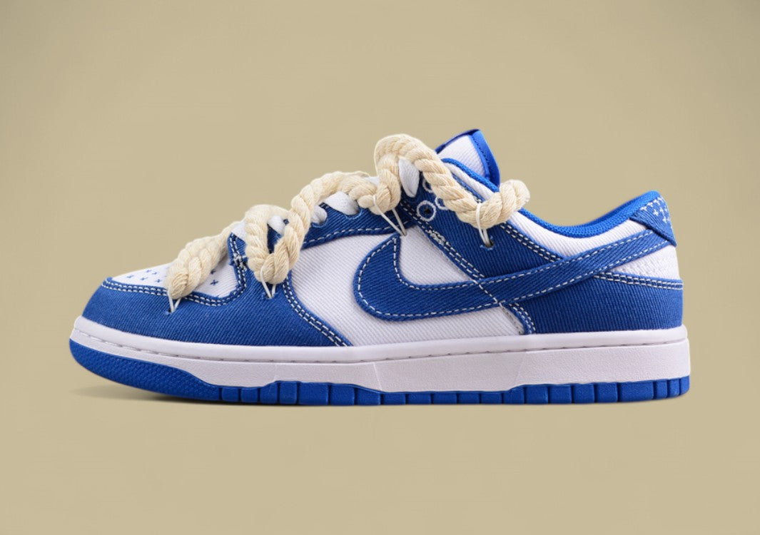 Nk Dunk Low Sb Joint Custom Version Deconstructed Denim Blue Cashew Flower Color