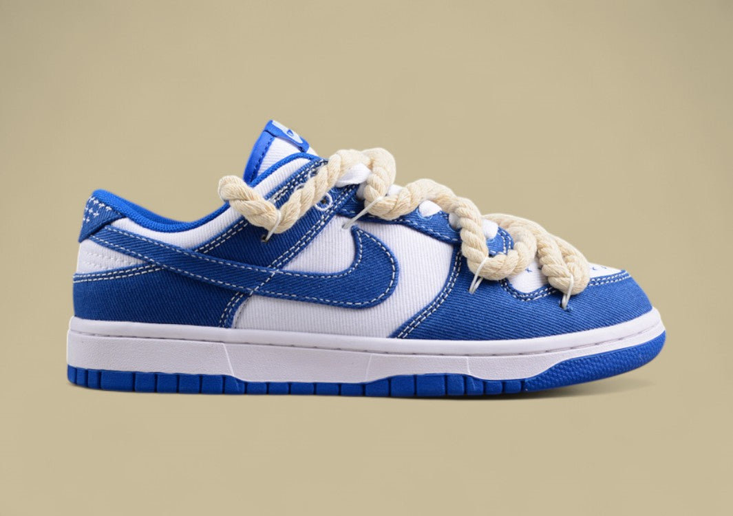 Nk Dunk Low Sb Joint Custom Version Deconstructed Denim Blue Cashew Flower Color