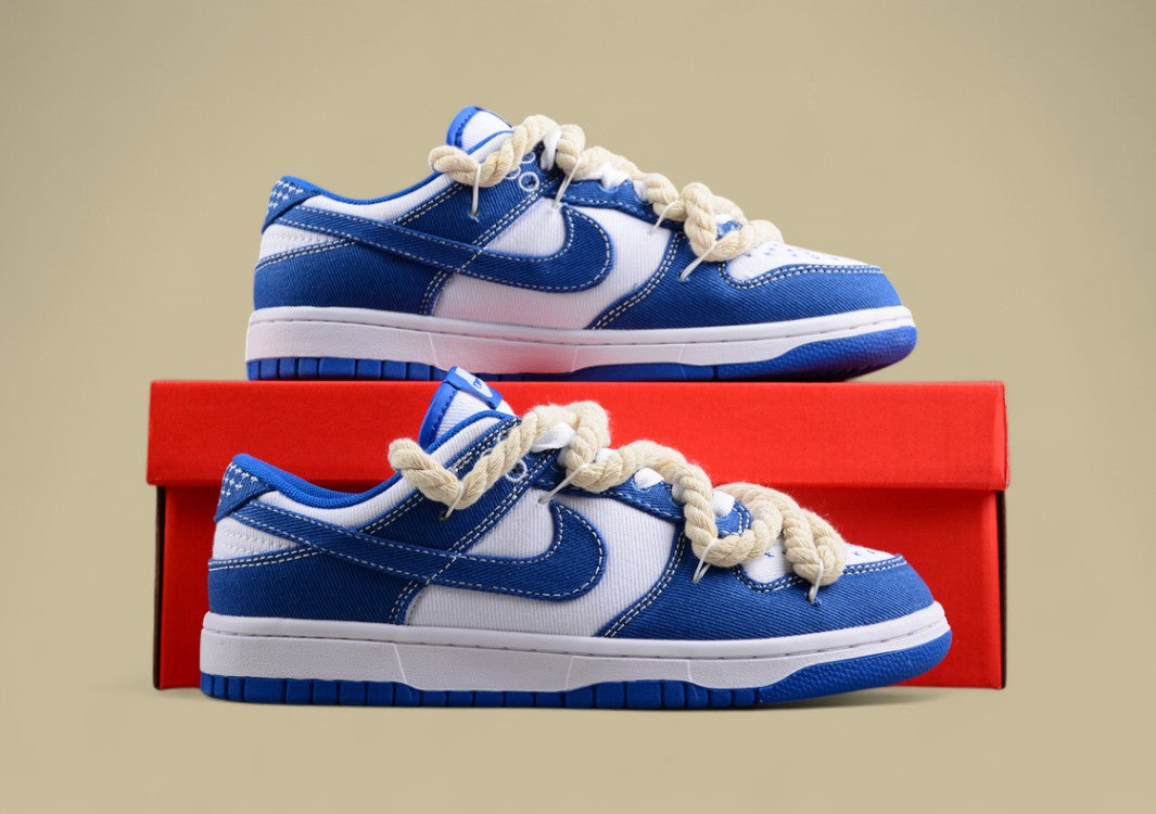 Nk Dunk Low Sb Joint Custom Version Deconstructed Denim Blue Cashew Flower Color