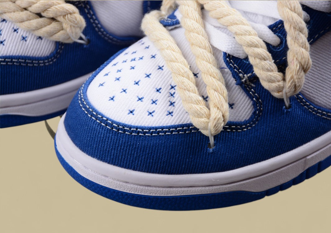 Nk Dunk Low Sb Joint Custom Version Deconstructed Denim Blue Cashew Flower Color