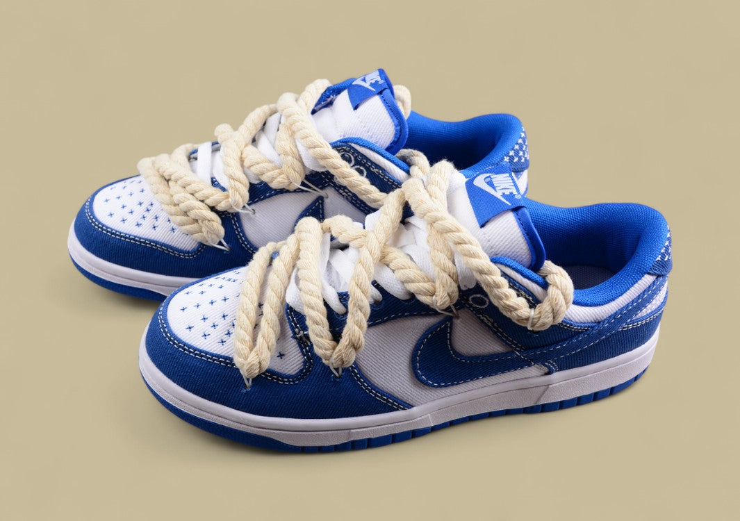Nk Dunk Low Sb Joint Custom Version Deconstructed Denim Blue Cashew Flower Color