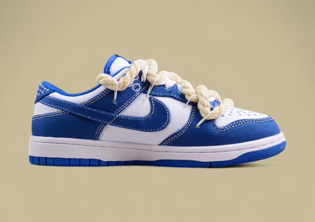 Nk Dunk Low Sb Joint Custom Version Deconstructed Denim Blue Color