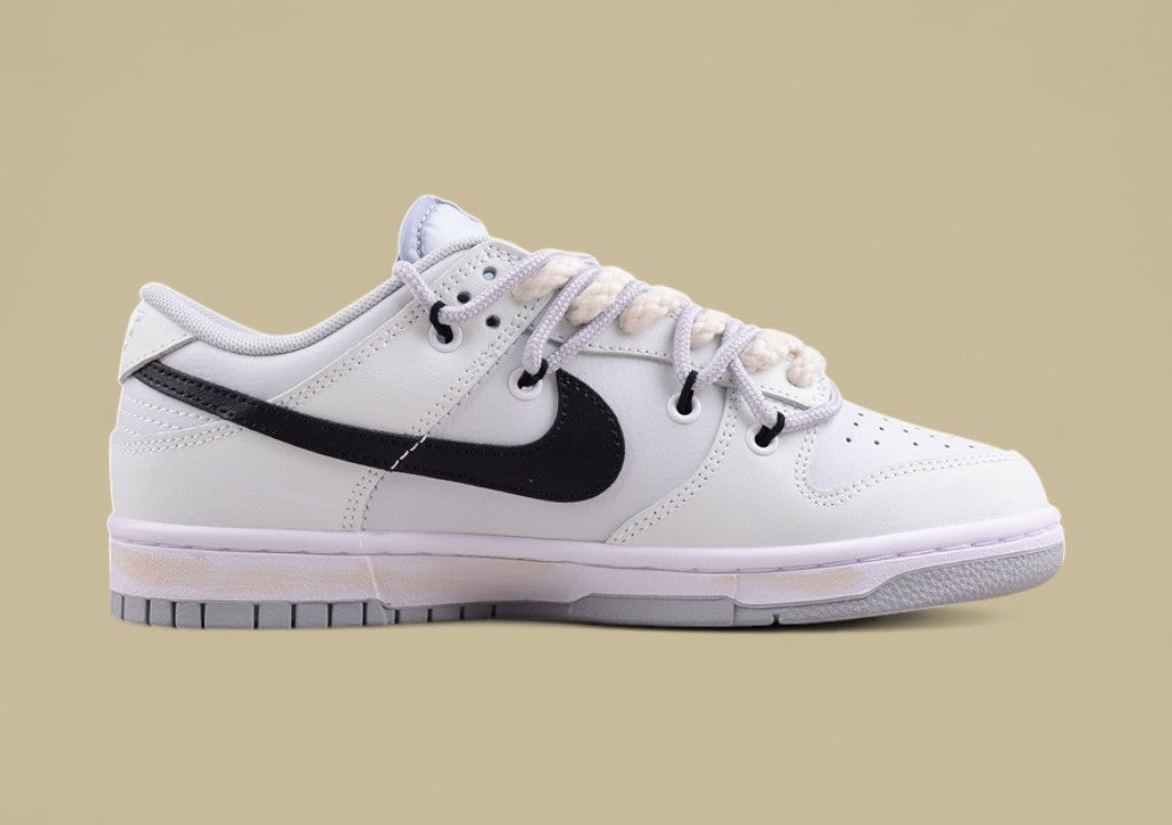 Nk Dunk Low Silver Feather High Street Couple Da Vinci Customized SB Strap Low Top Casual Shoes