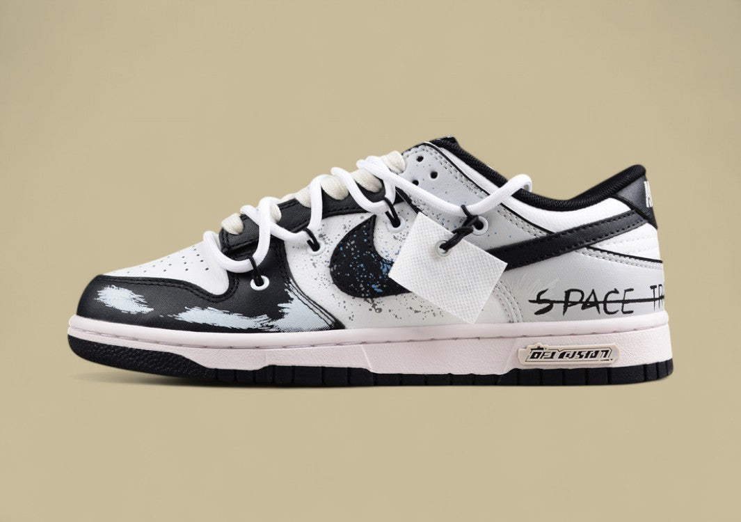 Nk Dunk Low Skywalker Black and White Gray Summer Simple Sb Strap Low-top Casual Sneakers