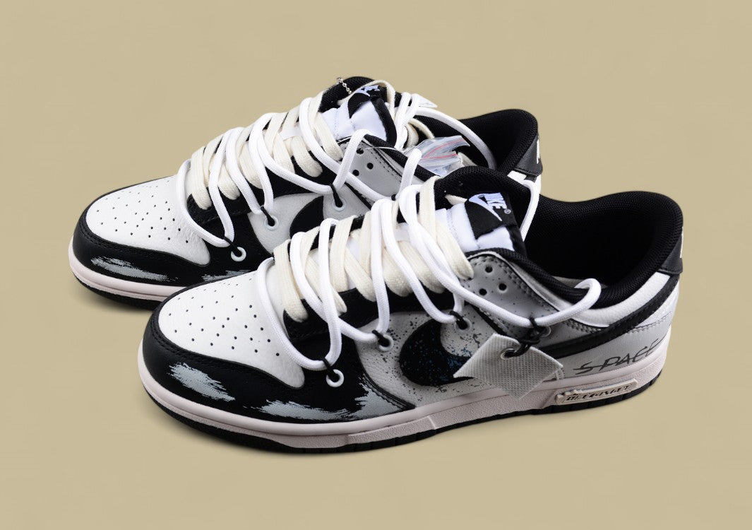 Nk Dunk Low Skywalker Black and White Gray Summer Simple Sb Strap Low-top Casual Sneakers