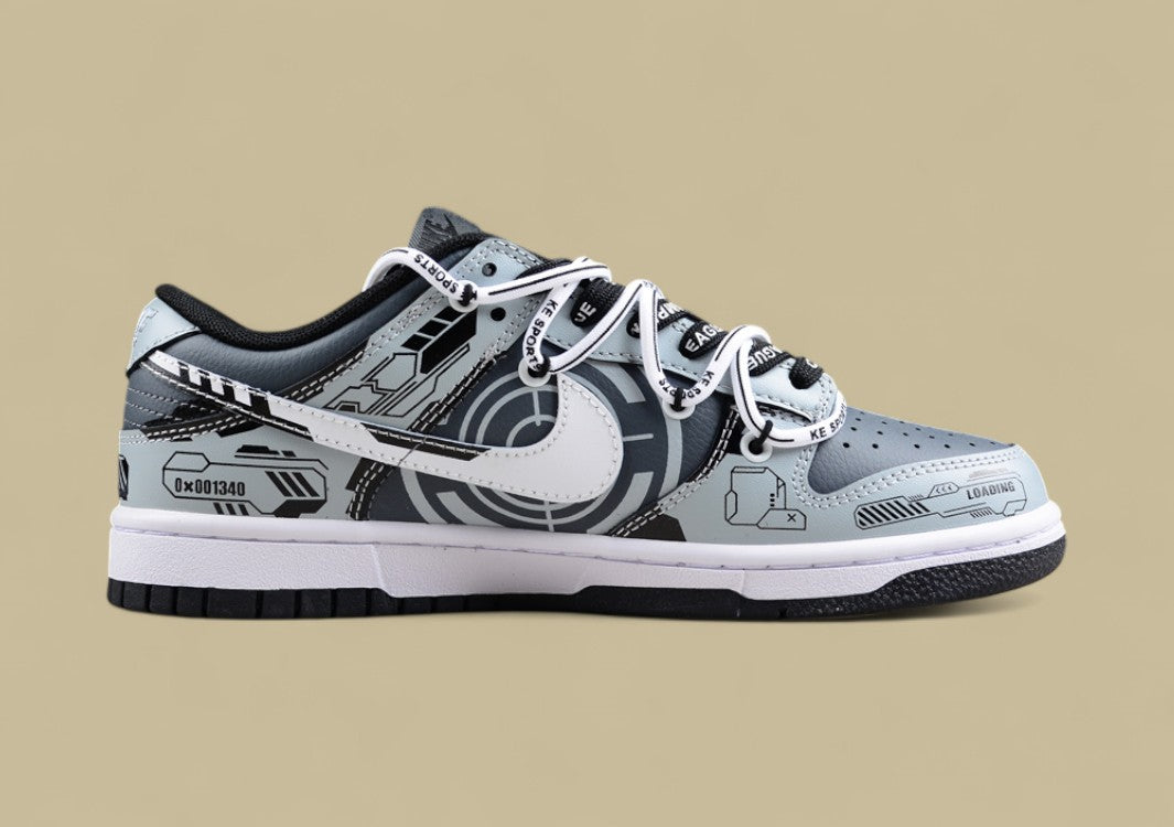 Nk Dunk Low Space-Time Mechanical Hand-painted Spray Painting SB Deconstruction Shoelaces Low-top Casual Shoes