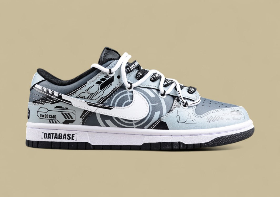 Nk Dunk Low Space-Time Mechanical Hand-painted Spray Painting SB Deconstruction Shoelaces Low-top Casual Shoes