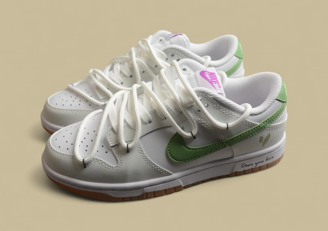 Nk Dunk Low Spring and Summer Series Green Tea White Green SB Low Top Casual Shoes