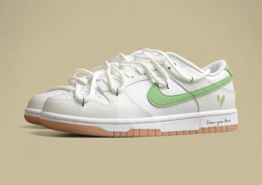 Nk Dunk Low Spring and Summer Series Green Tea White Green SB Low Top Casual Shoes