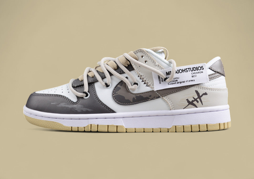 Nk Dunk Low "Team Gold" Official Customization-Cracked SB Strap Low Top Casual Shoes