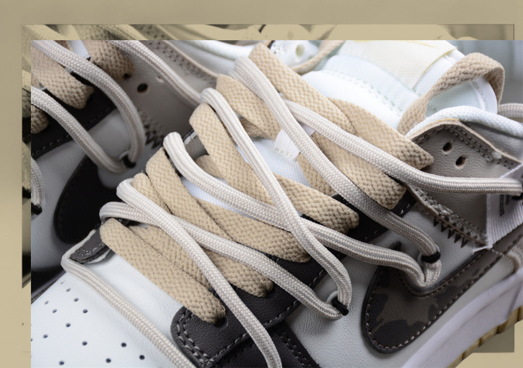 Nk Dunk Low "Team Gold" Official Customization-Cracked SB Strap Low Top Casual Shoes
